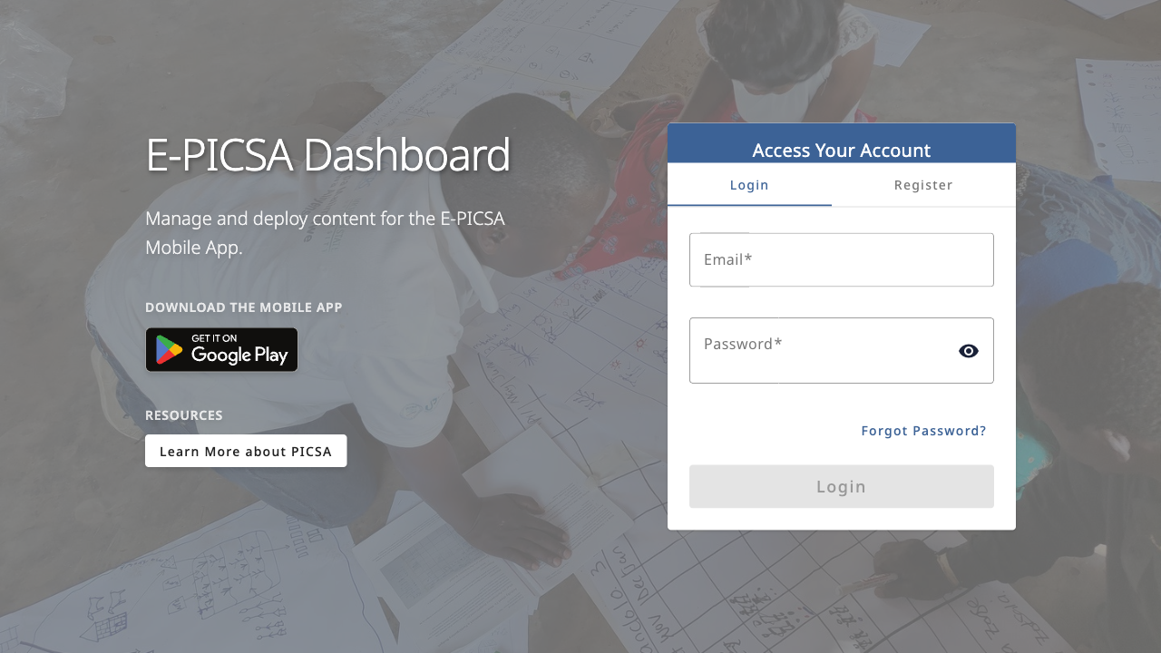 Dashboard sign-in landing page